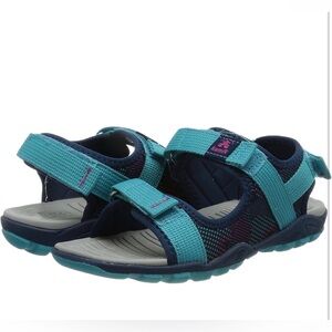 Kamik Unisex Jump (Little Kid) Teal & Blue Adjustable Velcro Sandal   13    NWT